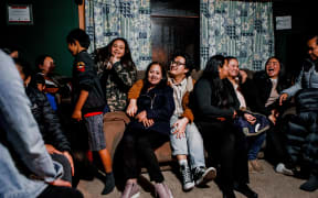 Grace and Joseph Trinidad at a party organised by their Filipino community group.
