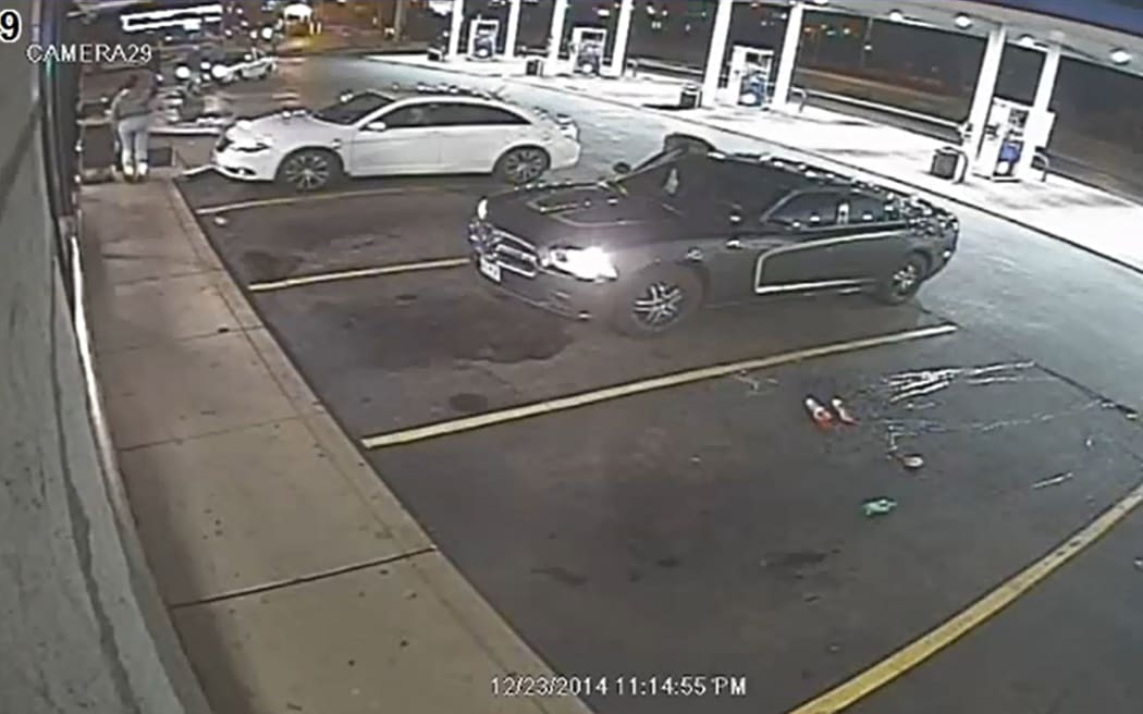 St. Louis County Police provided surveillance footage of the moments before the shooting.