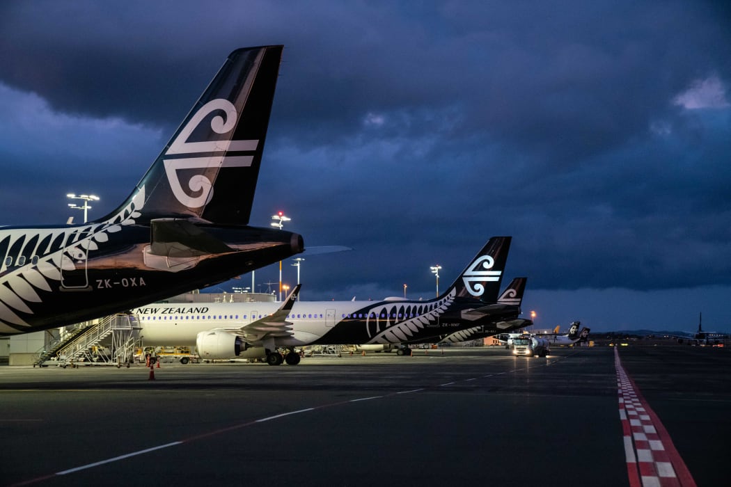 Air New Zealand planes parked up at Auckland Airport during the Covid-19 pandemic.