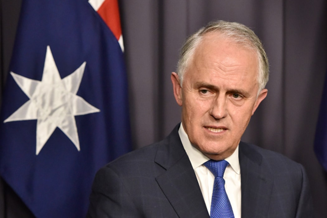Malcolm Turnbull speaks during a news conference after winning the party leadership ballot on 14 September.
