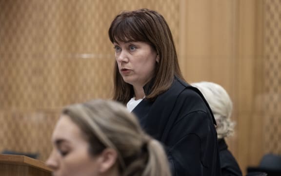 Lauren Anne Dickason is on trial in the Christchurch High Court charged with three counts of murder of her children six-year-old Liane and two-year-old twins Maya and Karla at their Timaru home on September 16, 2021. Pictured: Defence counsel Kerryn Beaton KC. 17 July 2022 New Zealand Herald Photograph by George Heard