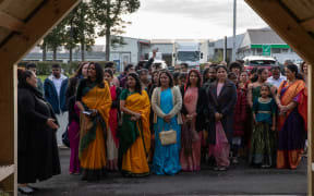 Members of the Tamil community gather in Papakura Marae for the second Tamil-Māori hui.