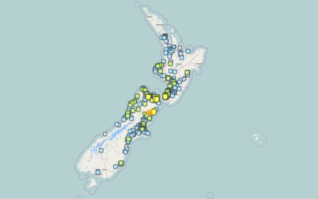 GeoNet's felt map following the earthquake.
