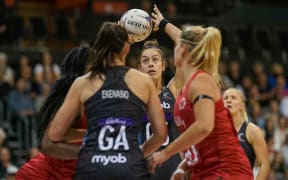 Silver Ferns Maia Wilson in action against England 2020.