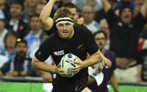 Sam Cane scoring a try against Argentina.