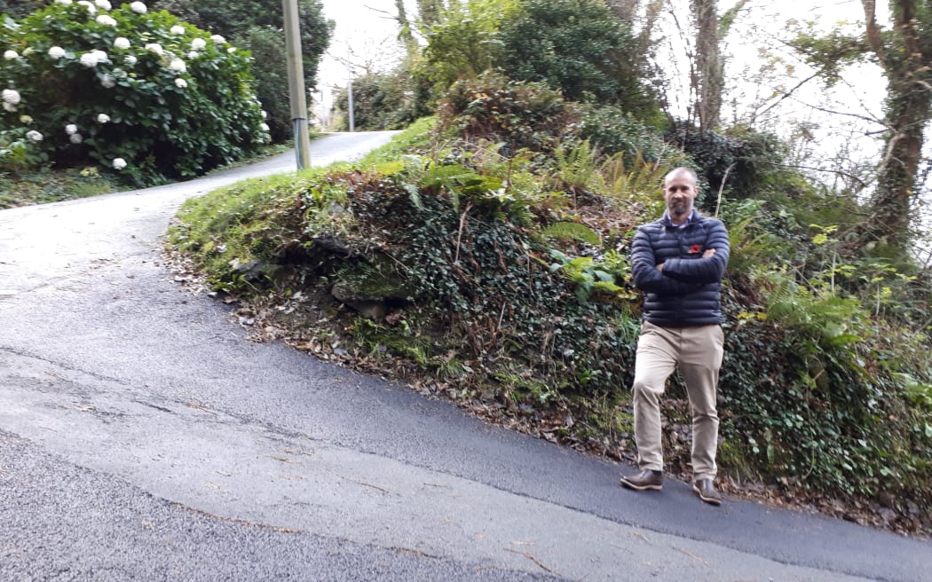 Dunedin surveyor Toby Stoff at Ffordd Pen Llech in Harlech.