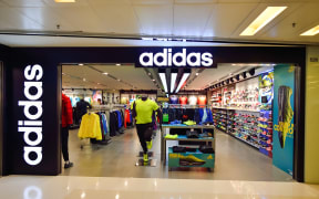 An Adidas sportswear shop in a Hong Kong plaza.