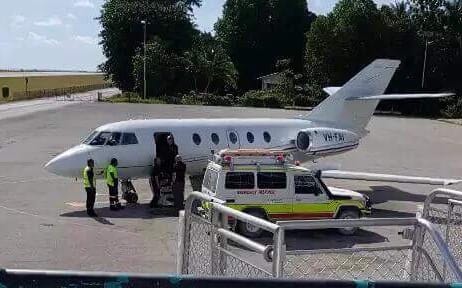 An air ambulance on Nauru