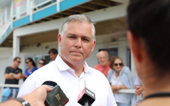 Rodney MP Mark Mitchell makes his announcement that he is running for the role of leader of the National party.