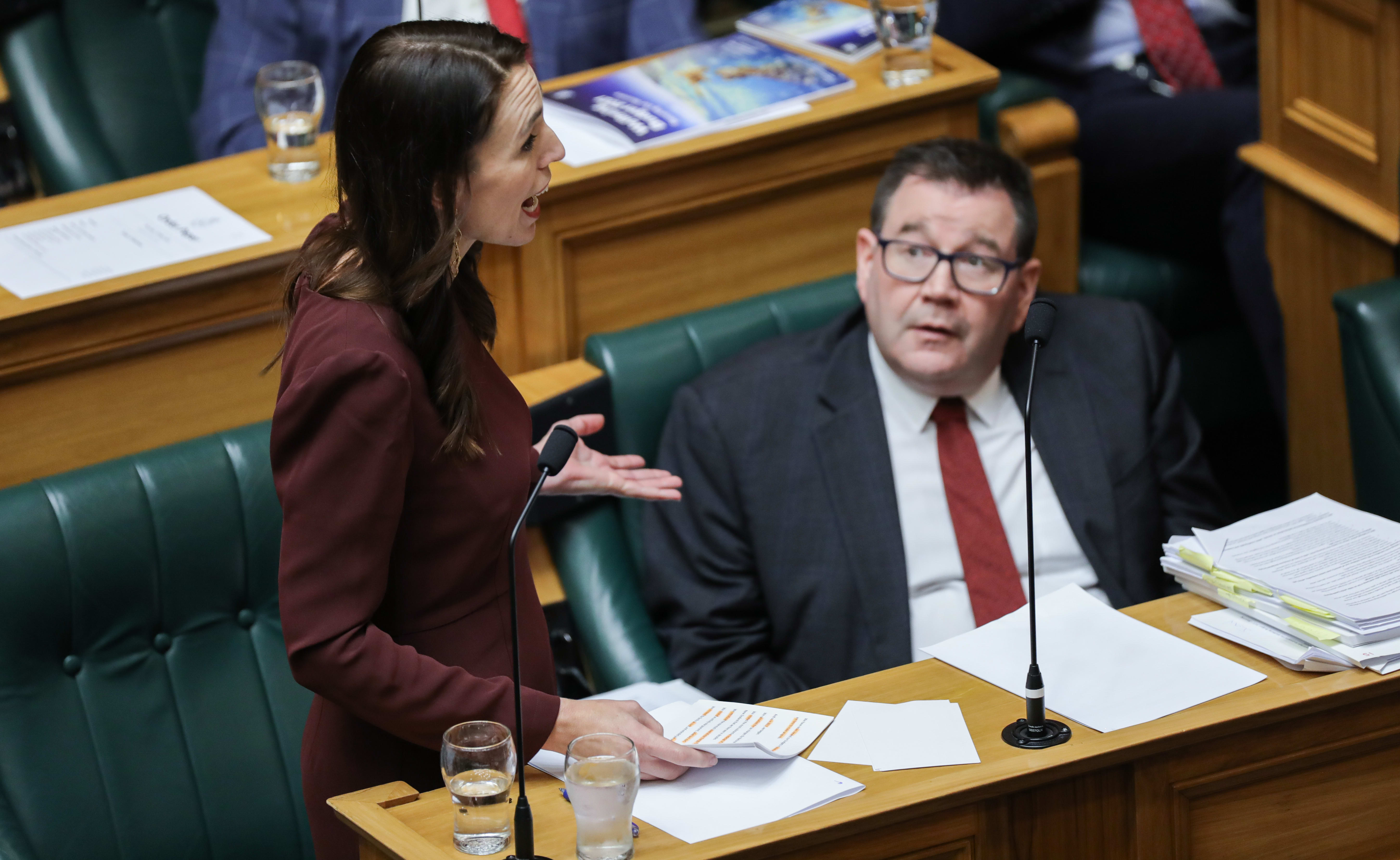 Prime Minister Jacinda Ardern gives her budget speech