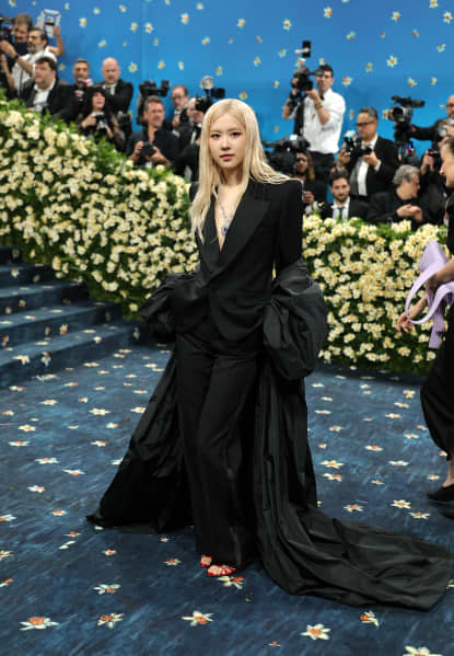 Rosé attends the 2025 Met Gala Celebrating "Superfine: Tailoring Black Style" at Metropolitan Museum of Art on May 05, 2025 in New York City.