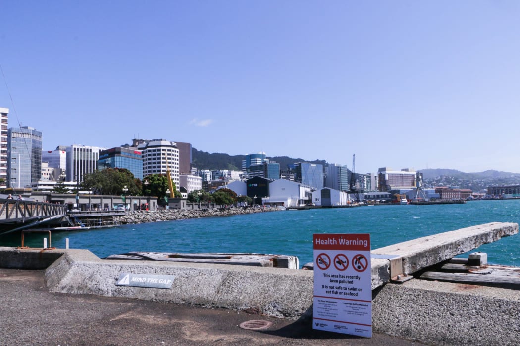 Wellington harbour 20 December 2019. wastewater and raw sewage a second is pouring into the Wellington harbour after a wastewater pipe collapsed in the CBD