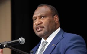 PNG Prime Minister James Marape addresses a business discussion in Port Moresby, January 2020.