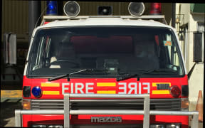 A fire engine on standby at Lautoka fire station, Fiji