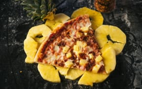 Pizza with pineapple