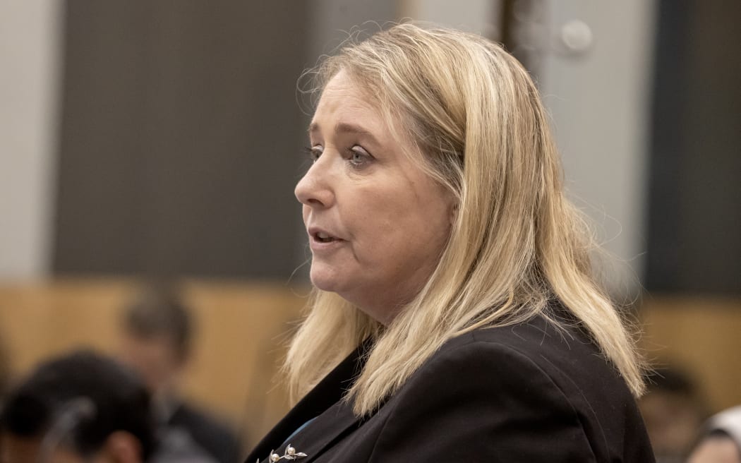 24th October 2023 Iain McGregor/The Press/Pool
Christchurch Masjidain Attack Coronial hearing.
Kathryn Dalziel, counsel for some families cross examines witness Detective Senior Sergeant Craig Farrant (Police).