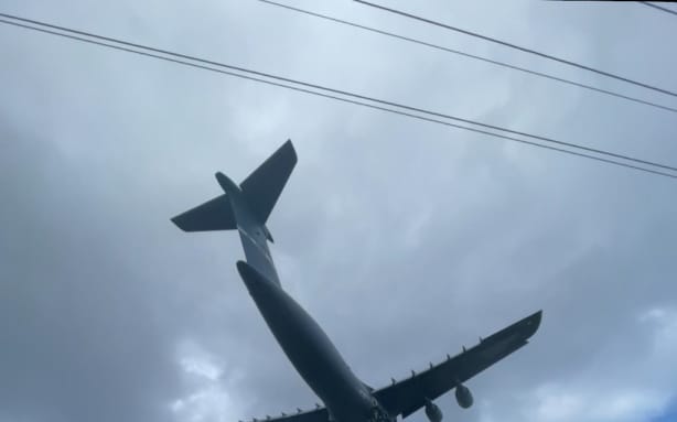 US Air Force's largest plane lands in Auckland again | RNZ