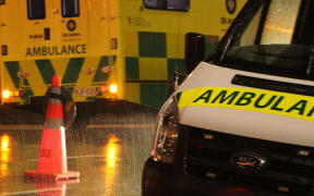 Ambulances at 11 Kohimaramara Rd, Auckland after the slip which went into the San Remo apartments.