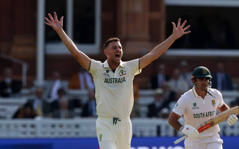 Josh Hazlewood takes six wickets as Australia win first test against ...