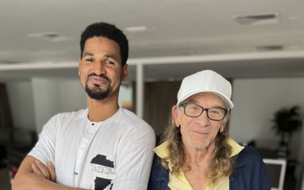 Trevor Reekie with Tuareg musician Mdou Moctar