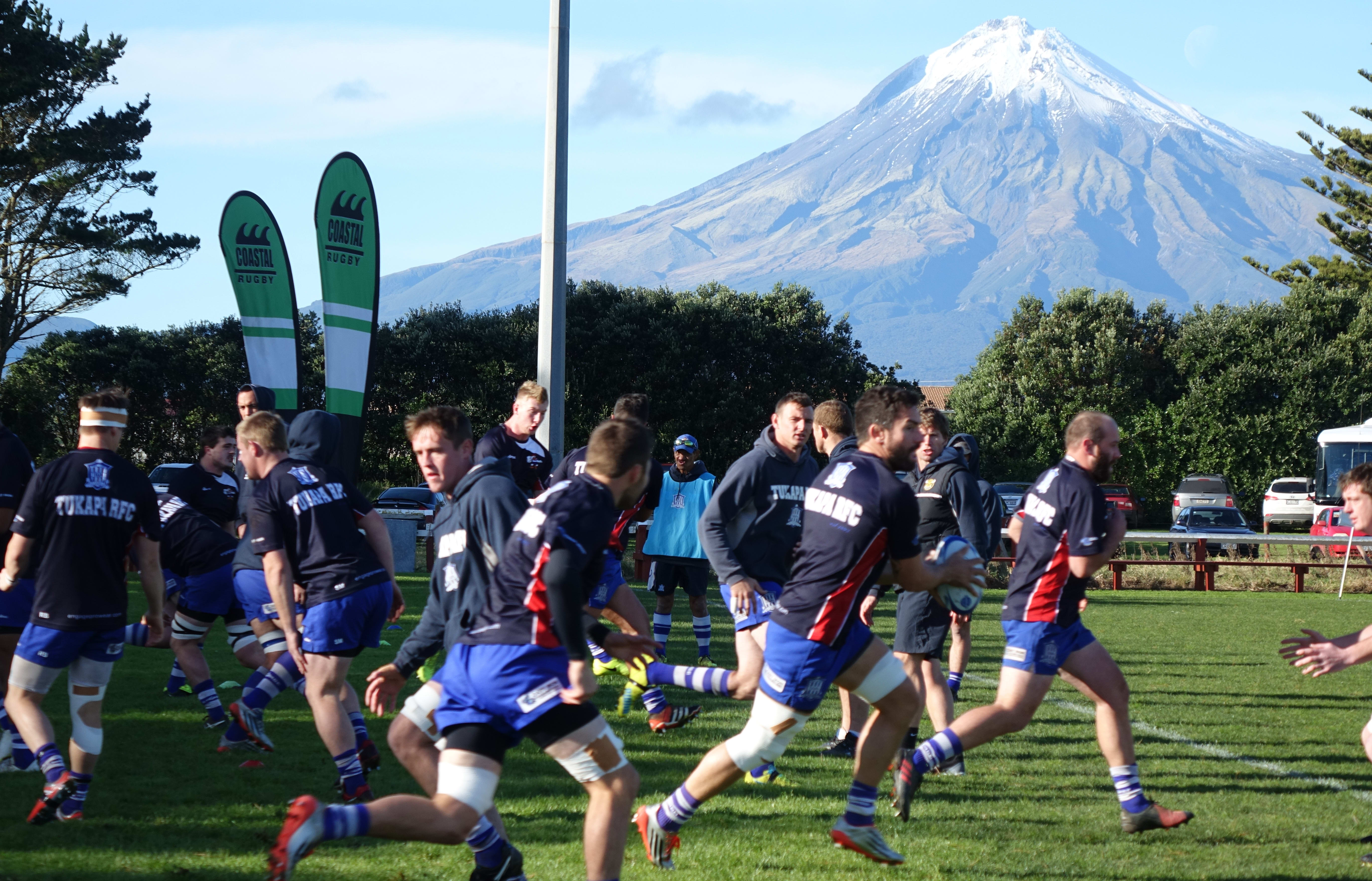 Tukapu Rugby Football Club colts players go through their drills ahead of a game against Coastal Rugby Football Union