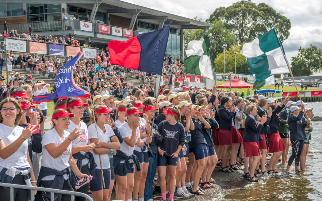 The crowd at the 2019 Maadi Cup National Secondary Schools Rowing regatta, 2019.