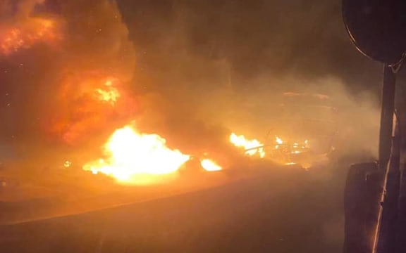 Fishers rushed to put out a fire in Milford Sounds that broke out at onboard a boat in the early hours of 14 September, 2020.