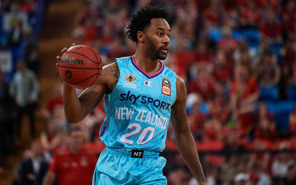 Levi Randolph of the Sky Sports NZ Breakers during the Perth Wildcats v New Zealand Breakers 2021 Hungry Jacks NBL Season. RAC Arena on April 18 2021 in Perth, Australia.