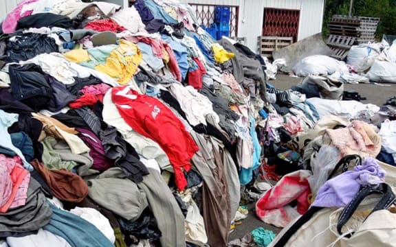 a pile of waste clothing