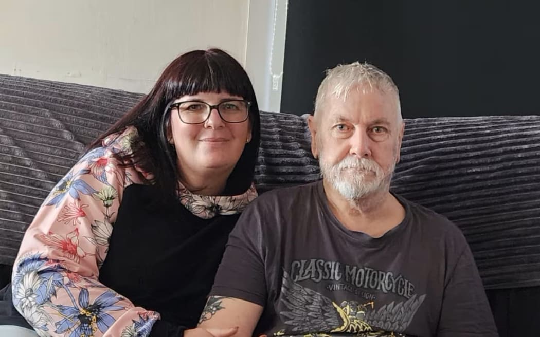 Trevor Flood, pictured with his wife, Kylie Flood, suffered significant brain damage from a morphine overdose he was given while receiving cancer treatment.