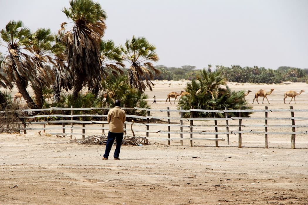 A man is seen at Marsabit county in Nairobi, Kenya on February 23, 2017. 3 million Kenyans are facing starvation, Marsabit county is the worst affected out of the 23 Counties affected by the current drought in Kenya which has a total of 47 counties.