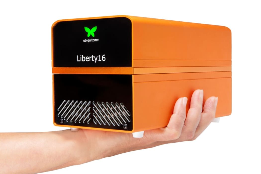 Ubiquitome's Liberty 16 Covid testing machine.
