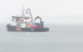 The Southern Cross NEXT fibre cable being laid.