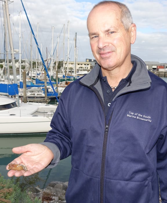 Peter Lawless with an unwanted invader.