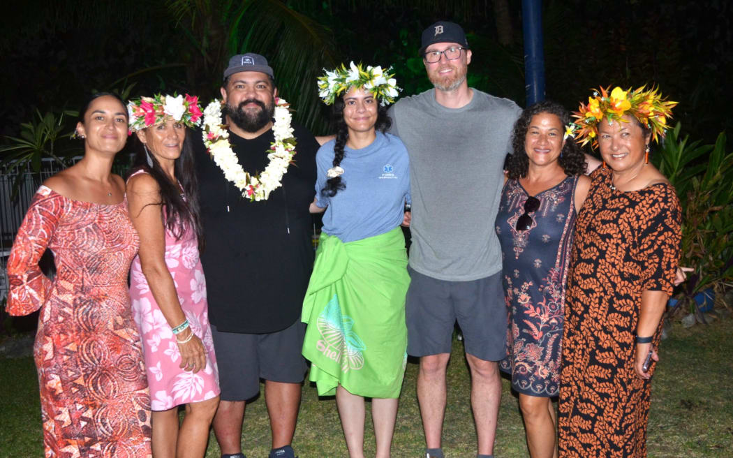 The Film Raro2 film team from Hawaii and local cast Emma Kainuku-Walsh (left), writer Ruth Tangiiau Mave, and Cook Islands’ award-winning producer Karin Williams (far right). MELINA ETCHES/25040413