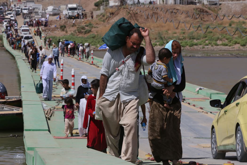 The Fishkhabur bridge over the Tigris River on the Iraqi-Syrian border in northern Iraq.