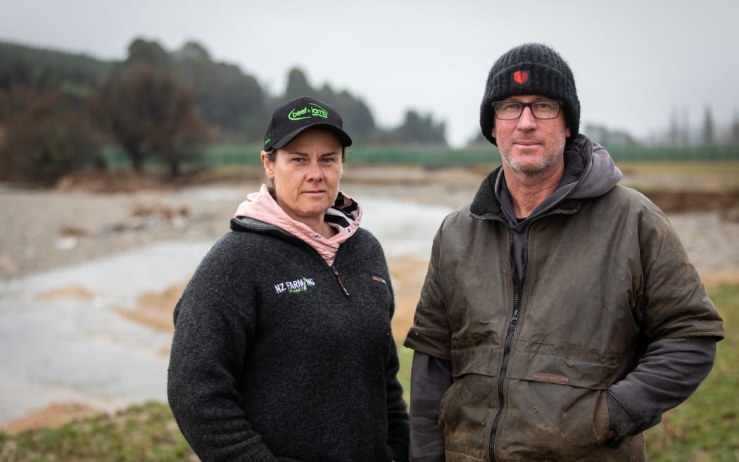 Korere Tophouse Valley farmers Tarsh and Daniel Newport land wiped out by flood