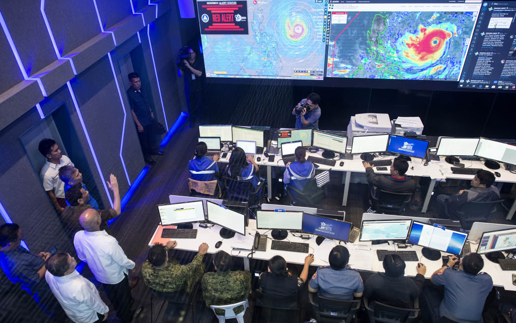A super typhoon roared toward the Philippines on September 13, prompting thousands to evacuate ahead of its heavy rains and fierce winds that are set to strike at the weekend before moving on to China.