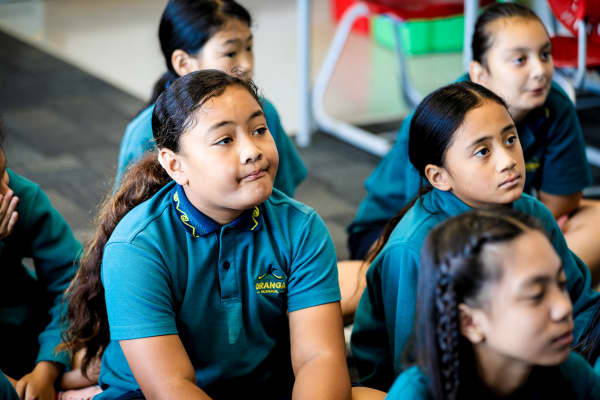 Students in Phillip KIng's class at Oranga School, One Tree Hill.