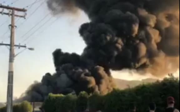 The fire near Ngongotaha on Tuesday evening.