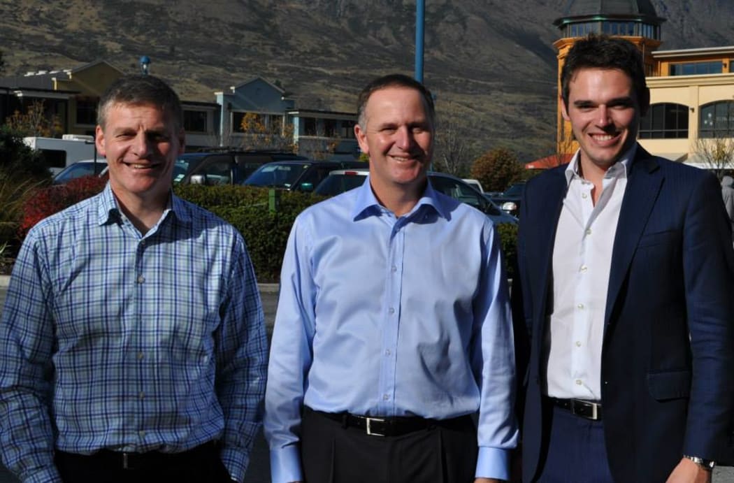 A photo of Todd Barclay out in Queenstown with Bill English and John Key