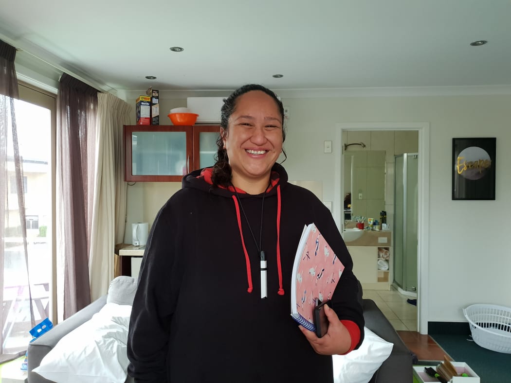 Siobhan Petera in her previous unit at a Rotorua motel. She and her three children just moved out to a rental property with the help of the charitable trust.