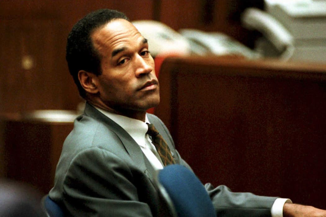 OJ Simpson sits in Superior Court in Los Angeles during his double murder trial in Los Angeles, California.