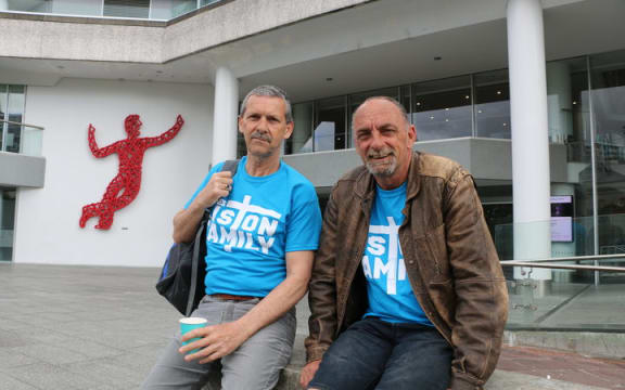 Peter Hooton and a fellow James Liston Hostel resident.