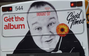 A bus billboard for Kim Dotcom in Auckland.