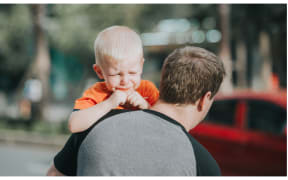 Father with sad child