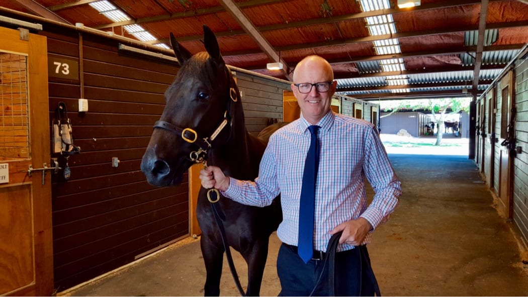 The head of NZ Bloodstock, Andrew Seabrook, at the 2018 Karaka National Yearling Sale