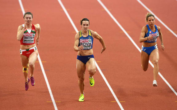 Belarus' Krystsina Tsimanouskaya (left) says she will not return to Belarus.
