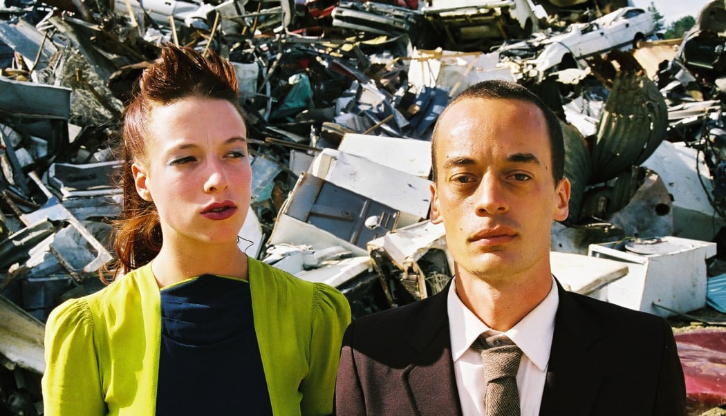 Teresa Peters and Nicholas Butler as Plum and Gert in a rubbish dump from Florian Harbict's film, Woodenhead