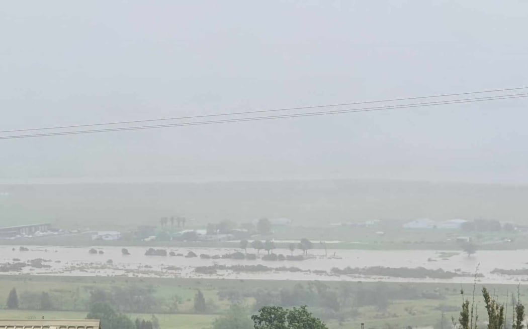Flooding following heavy rain in Thames on 30 October, 2023.
